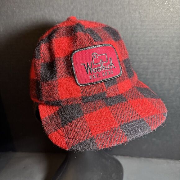 TWO Quality Vintage Woolrich Red Buffalo Plaid Women\'s Hats [Clothing 364] main image 11